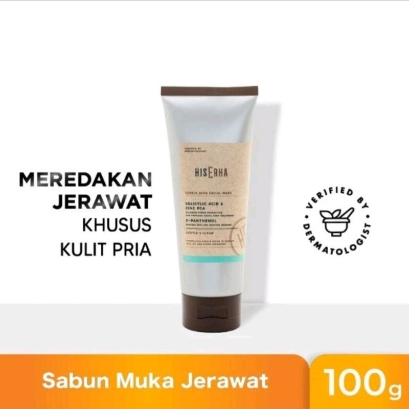 His Erha Gentle Acne Facial Wash 100gr / HisErha Face Wash 100g