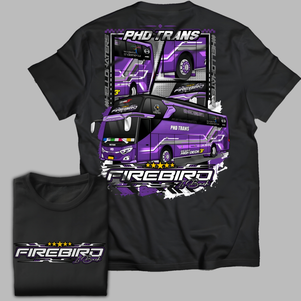 BAJU KAOS ANAK BISMANIA FIREBIRO PHD TRANS - ATASAN ANAK GAMBAR BUS BRIS TRANS