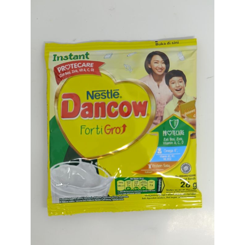 

Dancow fortigro 26gr 1 renteng isi 10 sachet