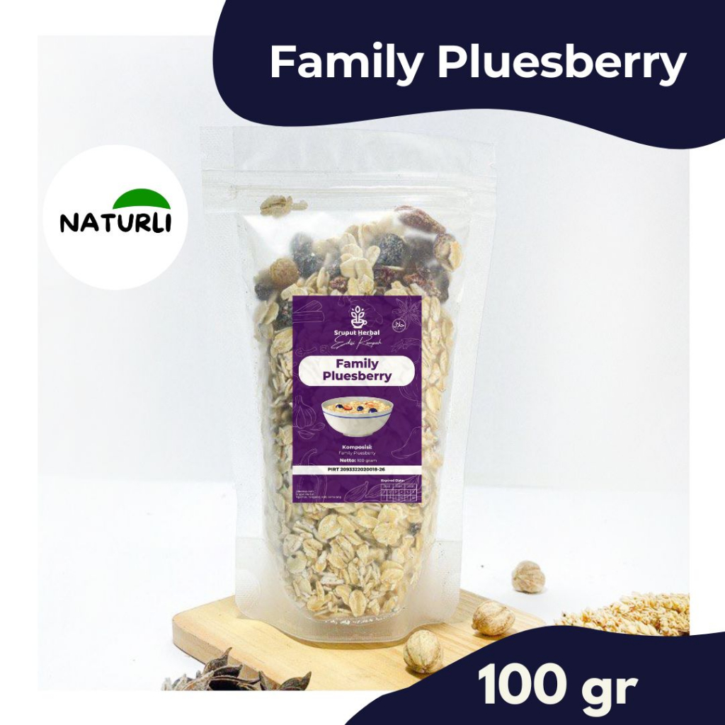 

100g Family Pluesberry Oat With Blueberry Untuk Sarapan Kualitas Naturli Toko Makanan sehat