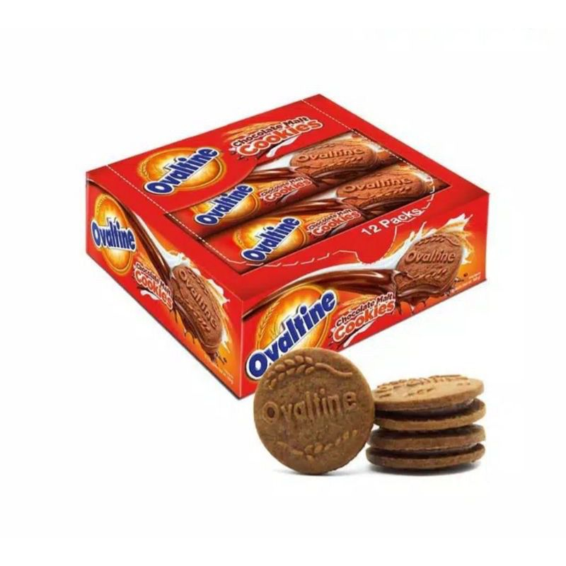 

Biskuit Ovaltine Chocolate Malt Cookies 30gr 1 Box isi 12 x 30 gram