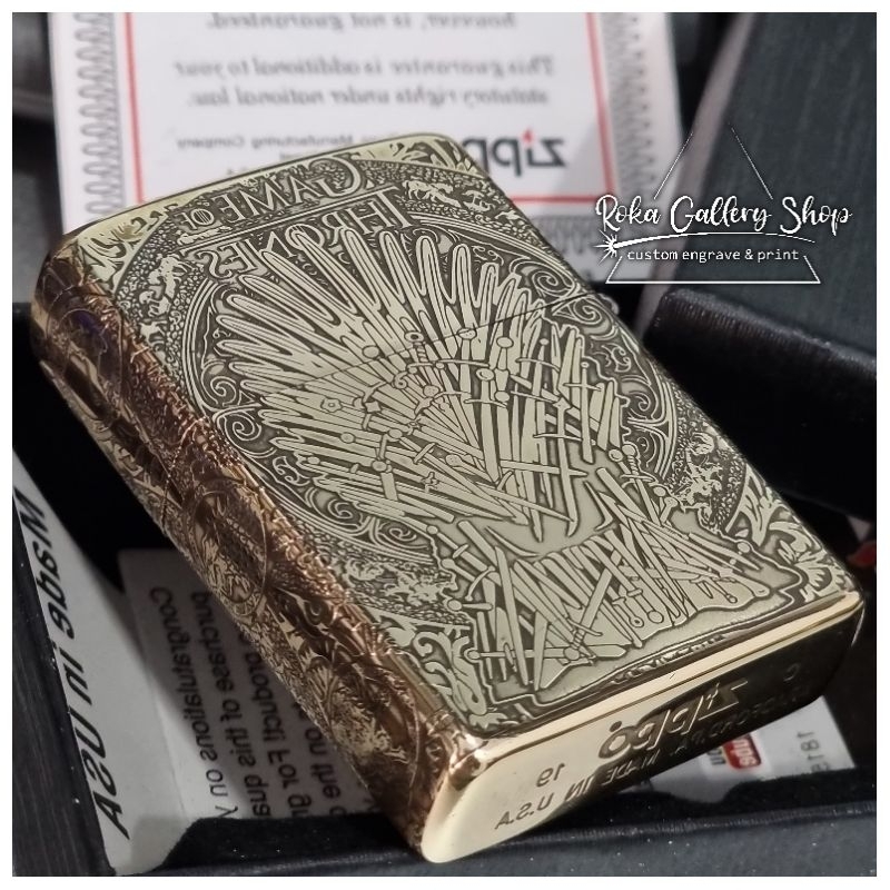 zippo game of thrones zippo GOT japan series 5side  wolf golden armor case [RARE LIMITED]