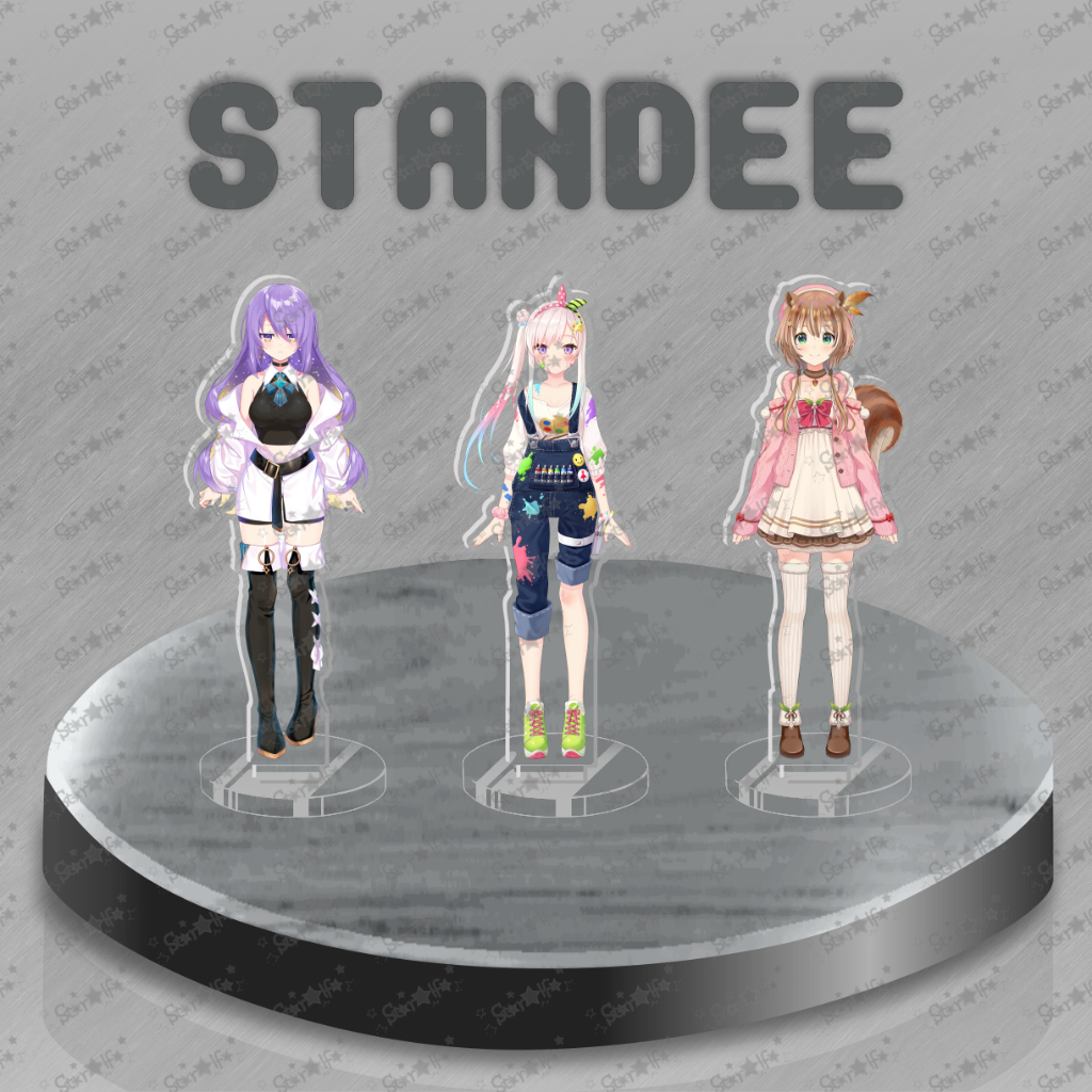 Standee Hololive ID Akrilik UV & Set Stickers | Acrylic Stand Action Figure | Moona Hoshinova, Ayund