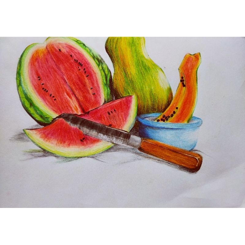 

Watermelon-Paper Painting.
