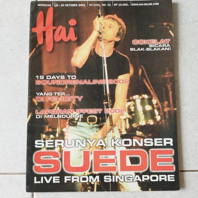 Majalah Hai cover Suede, pin up Ari Lasso, Cokelat, OzzFest