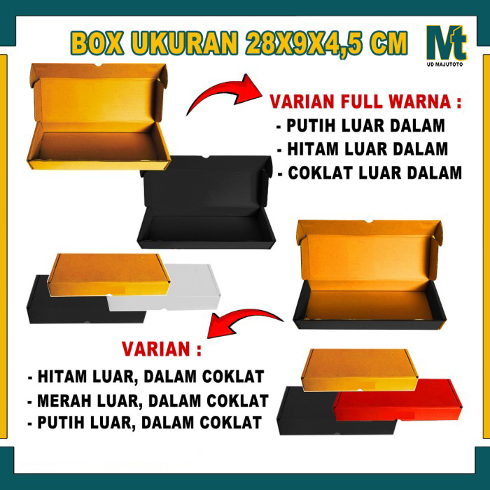 

Box 28x9x4,5 cm / Box Lipat Samping / Kardus Polos / Box Hampers