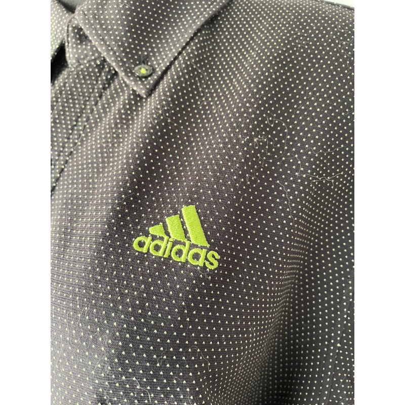 Kemeja Adidas Hitam Polkadot kecil Lengan pendek