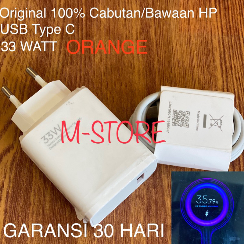 charger 33 watt xiaomi 22,5 watt 67 watt orange original copotan