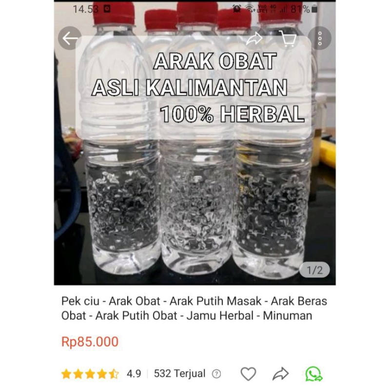 

minuman khas kalimantan original 100%
