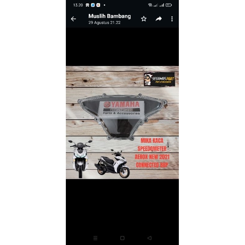Mika kaca speedometer aerox 155 original conected BPP th 2021 keatas