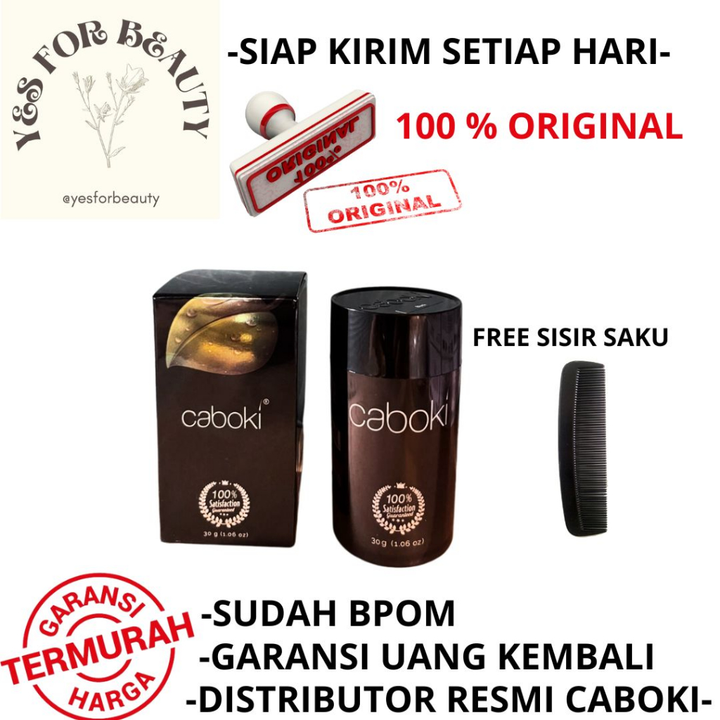 CABOKI HAIR FIBER 30 GRAM ORIGINAL CABOKI PENEBAL RAMBUT FREE SISIR CABOKI HAIR FIBER WARNA HITAM UK