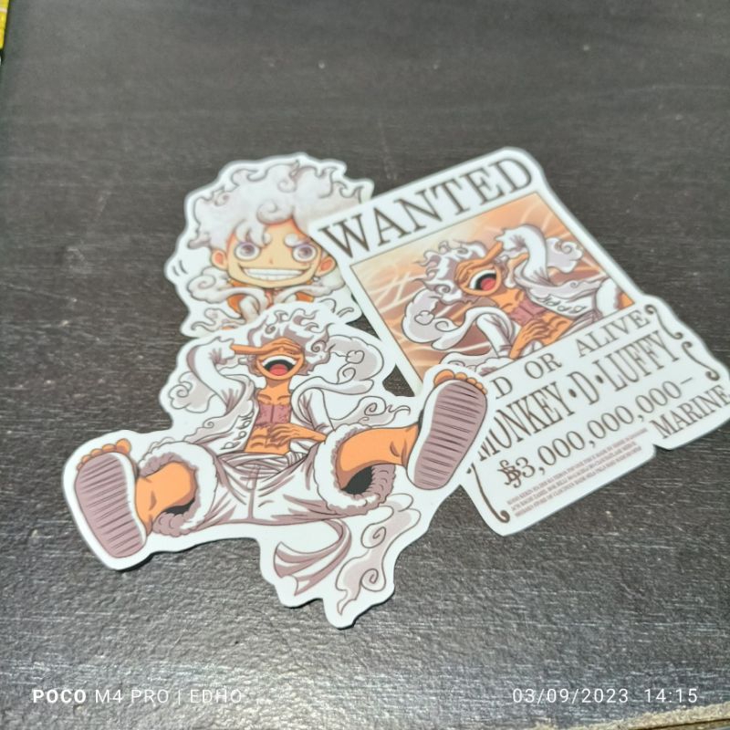 Stiker Anime one piece gear 5 / stiker Luffy gear 5