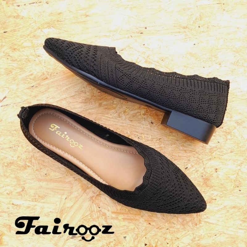 Fairooz - Sepatu Kerja Wanita Rajut Import Hak 3cm