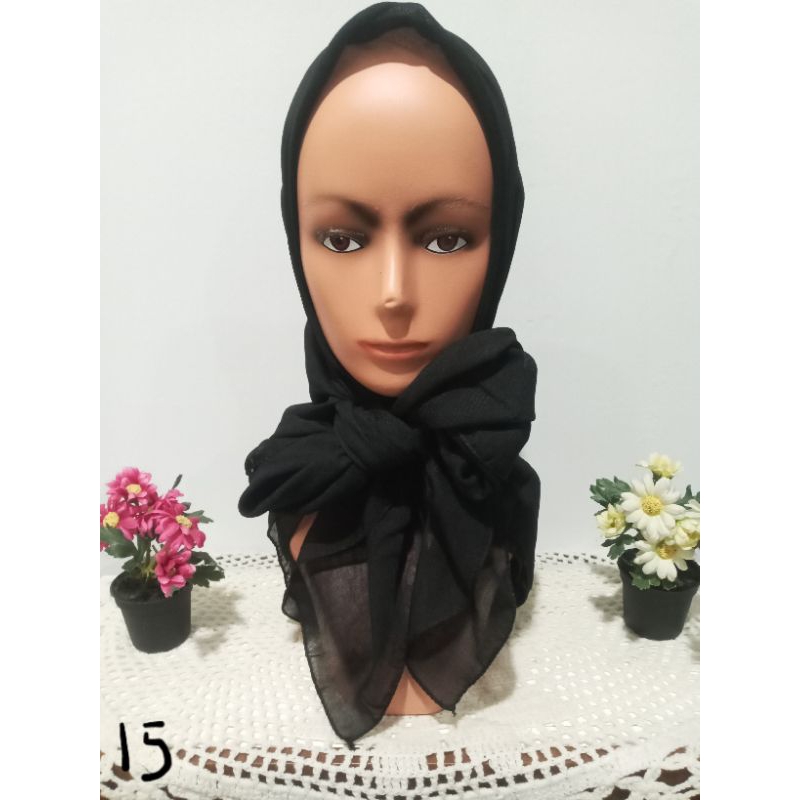 jilbab/hijab segi empat premium polos/kerudung segi empat polos premium Polycotton/katun