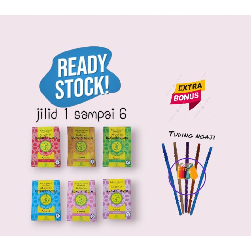 Buku Ummi Jilid 1-6 Buku Metode Ummi Jilid 1-6 Komplit / Set  Gratis Tuding Ngaji