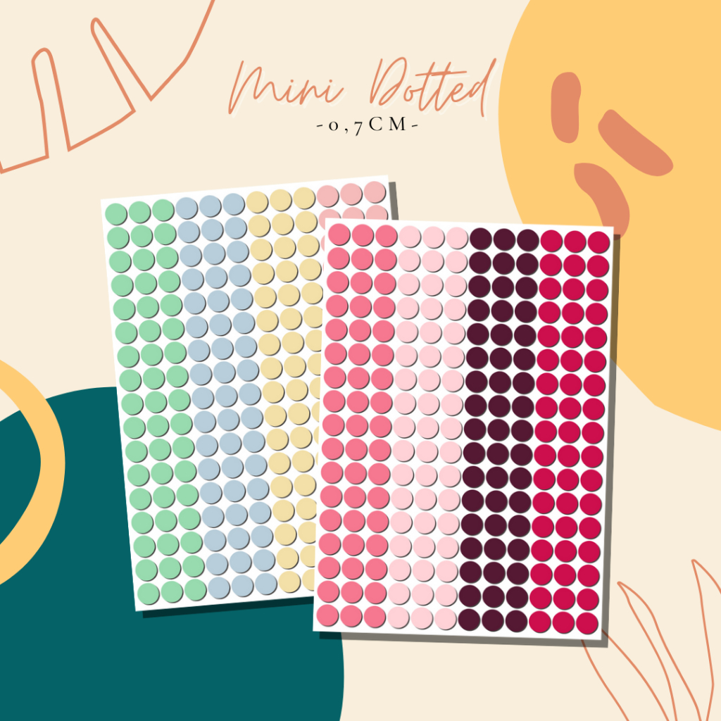 

Sticker stiker bulat warna warni 0.7cm / Sticker basic small circle dekorasi / Mini circle dotted / Sticker bulat kecil