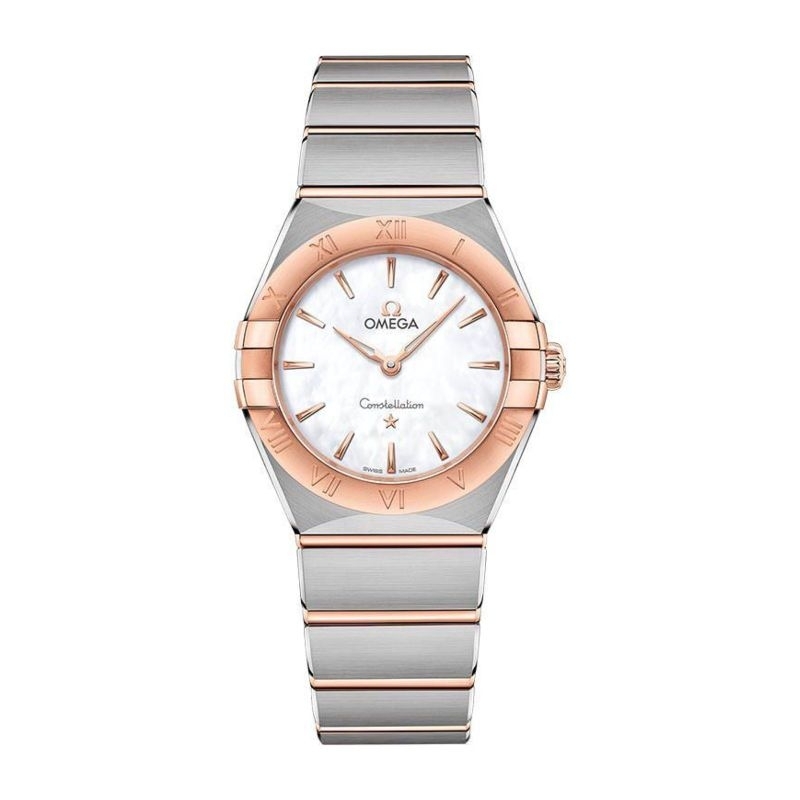 Omega Constellation Lady 27m, Silver Dial Steel & 18K Rose Gold Quartz