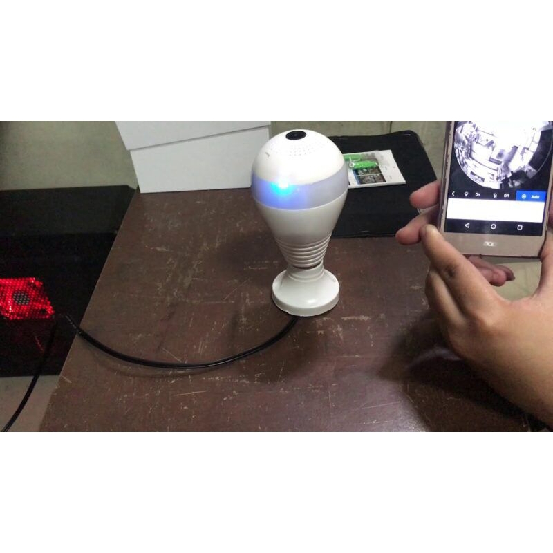 CCTV Lampu Bohlam Wifi CCTV V380 Panoramic Fisheye 360°