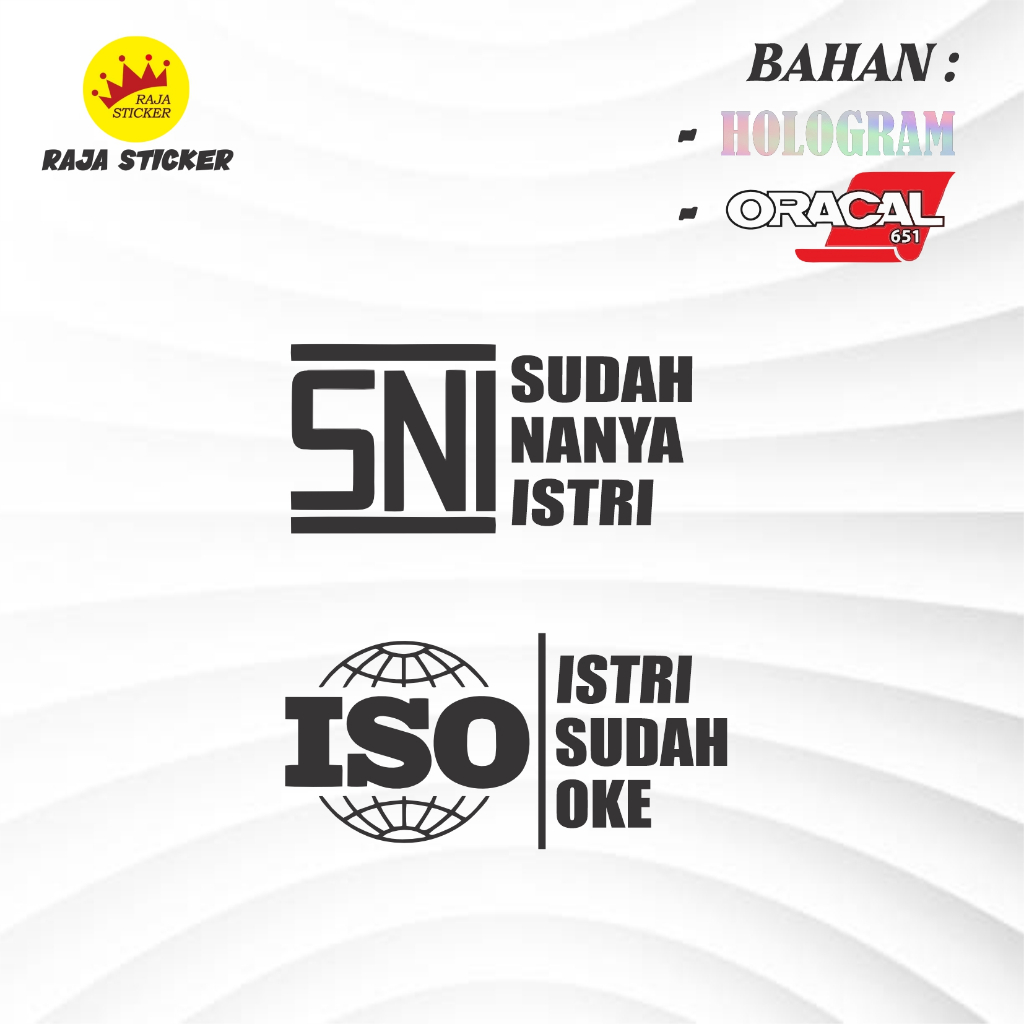 STIKER SNI STIKER ISO