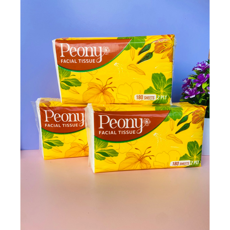 Tissue Peony 180 Sheet Facial Tissue Tisu Wajah Peony (3PCS)
