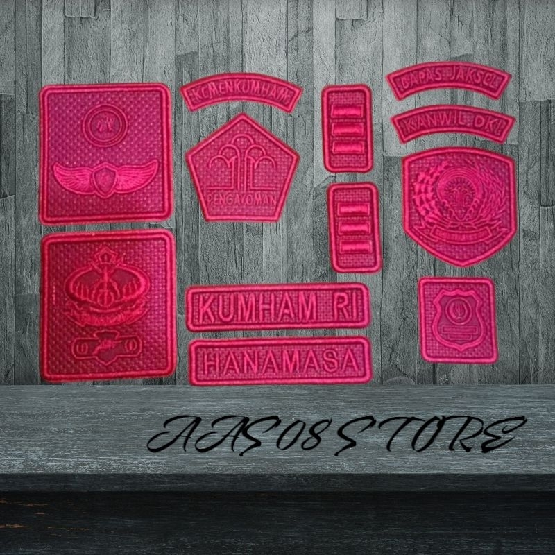 BORDIR ATRIBUT POLSUSPAS TIMBUL LOGO BORDIR KEMENKUMHAM RI TERBARU TIMBUL BEDGE PENGAYOMAN PDL TIMBU