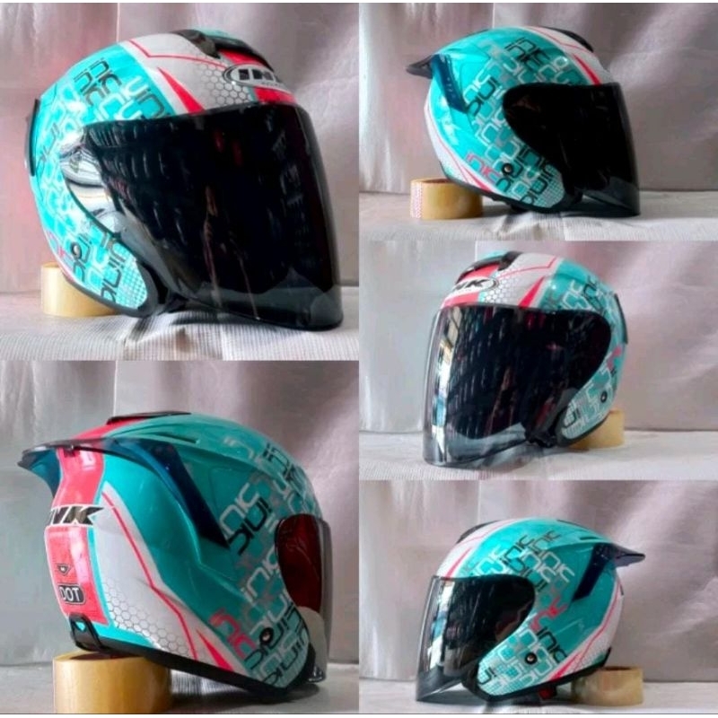 HELM INK DYNAMIC SERI 4 AQUABLUE FUXIA PAKET GANTENG