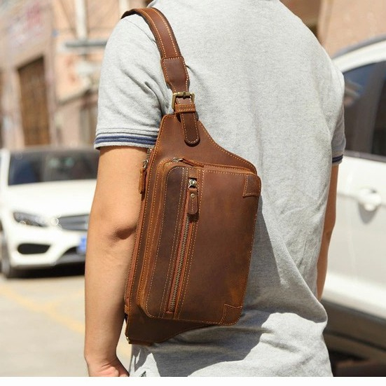 Waistbag Pria Kulit Asli Sapi - Tas Kulit Asli Pria Premium - Waistbag Kulit Asli