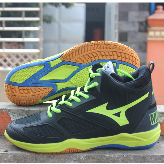 Sepatu Pria/Wanita Mizuno // Sepatu Basket // Sepatu Volly // Sepatu Olahraga Boot HITAM HIJAU