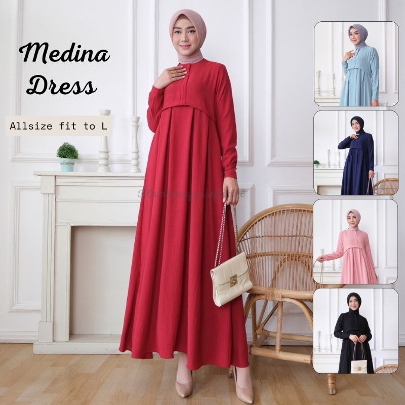 Madina Dress | klambianyar gamis polos warna busui friendly
