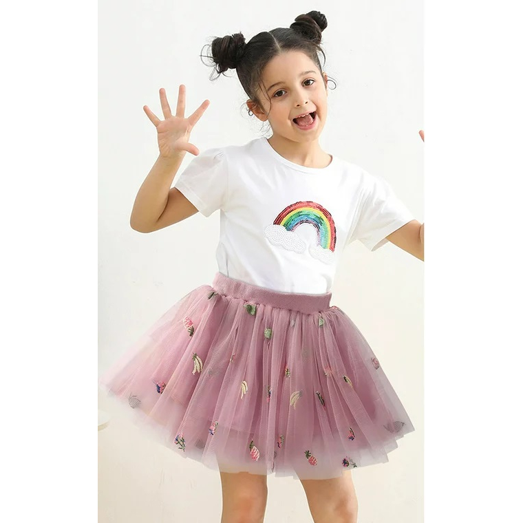 Rok tutu balet tumpuk import motif star bintang