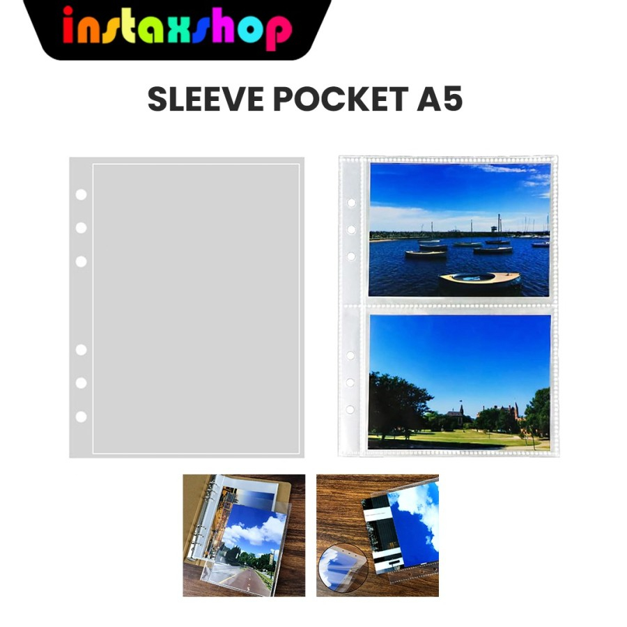 Sleeve A5 Pocket for 6 Ring Album Binder Instax Foto Photocard Diary - 4P2S isi 1