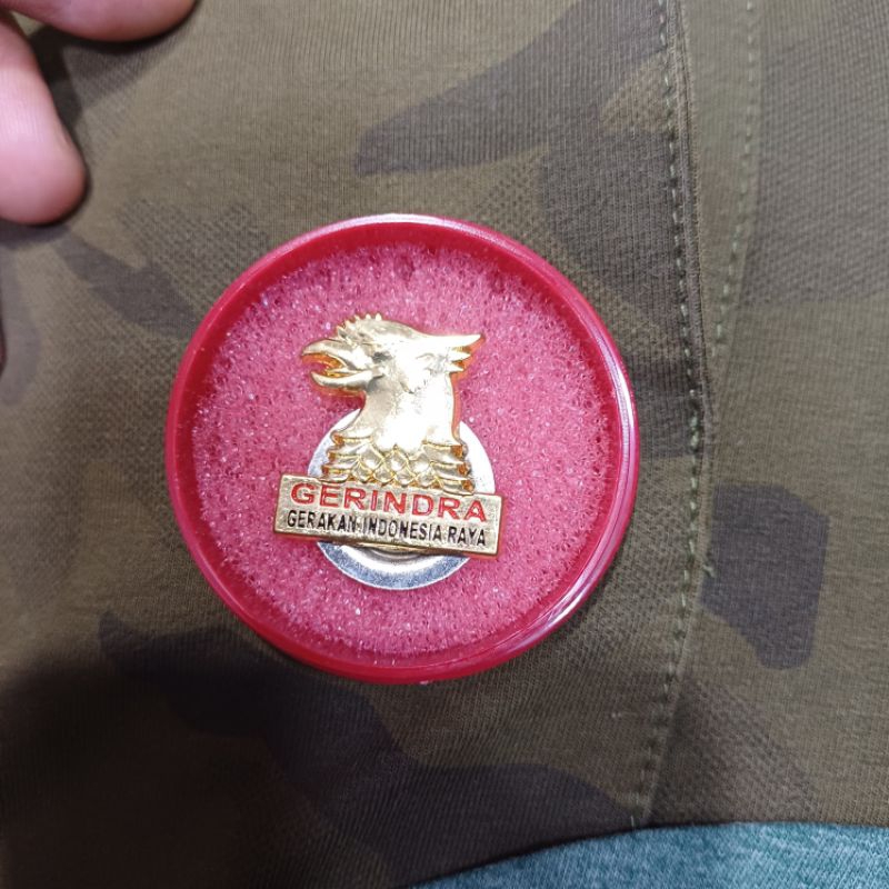 pin logo gerindra kuningan magnet | pin logo burung gerindra