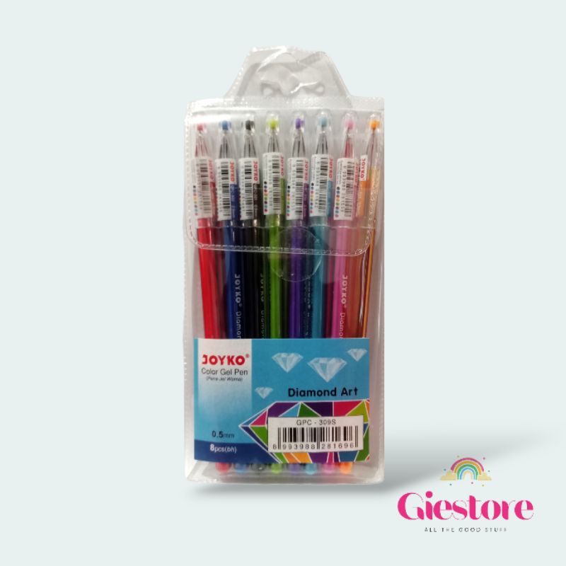

Color Gel Pen Joyko / Diamond Art 8 Warna / GPC - 309S