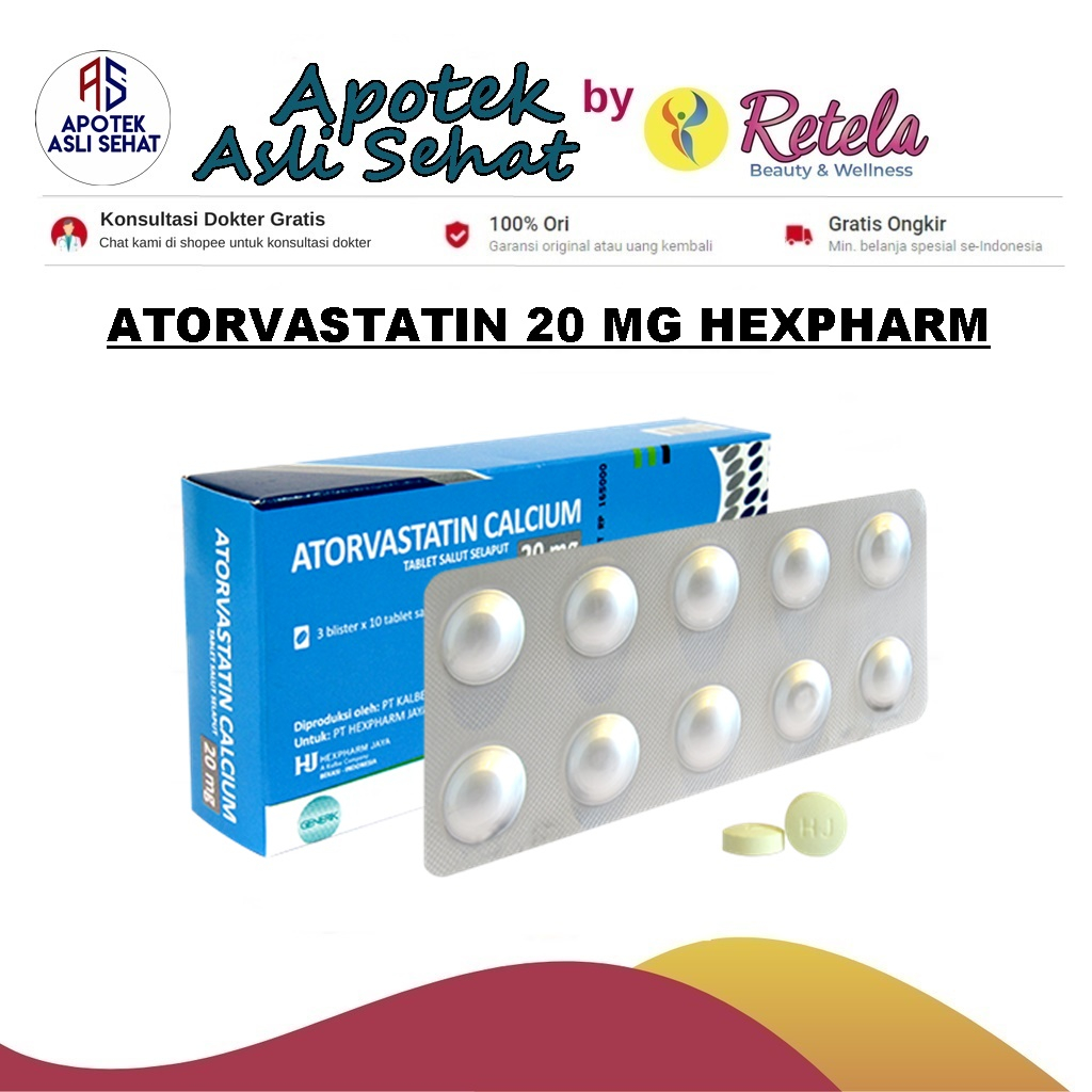 ATORVASTATIN 20 MG HEXPHARM BOX 30 TABLET