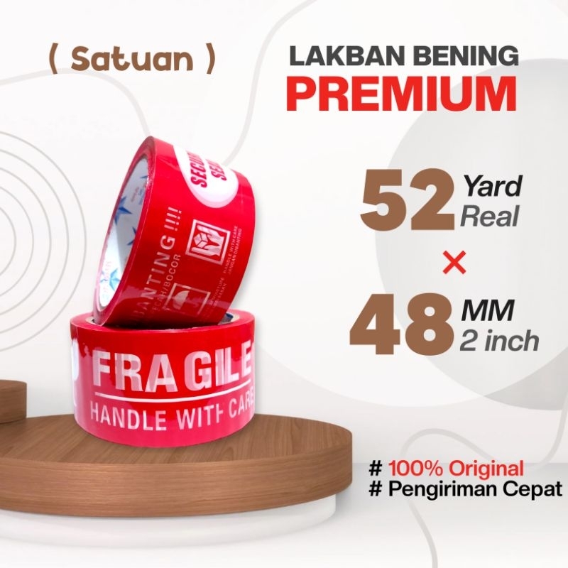 

(COD) LAKBAN FRAGILE MERAH 52 YARD × 48MM (2INCH) SEVENSTAR