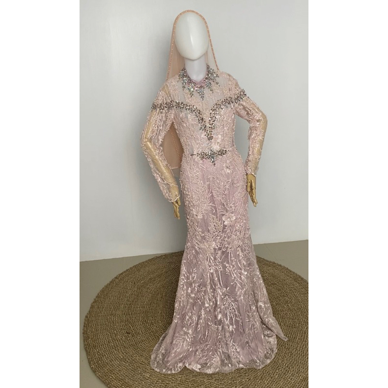preloved gaun pengantin rosegold