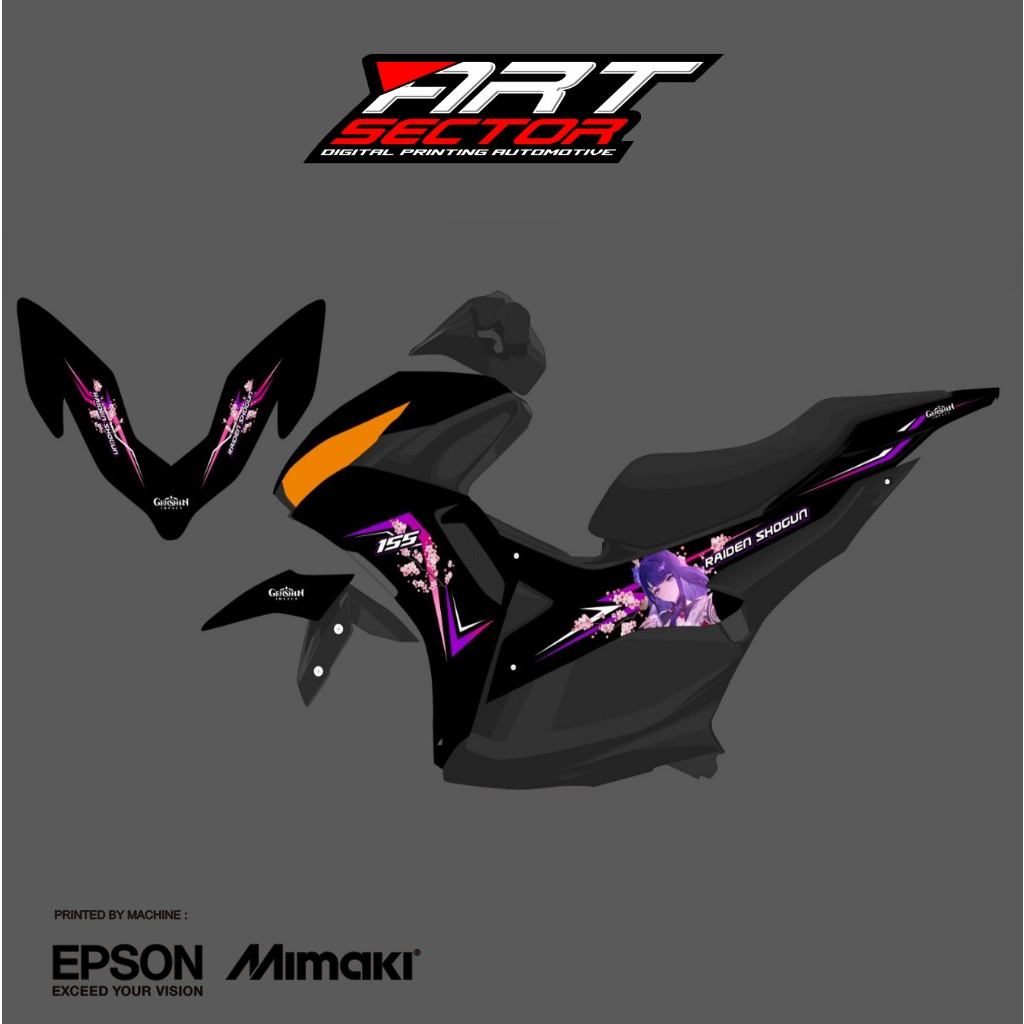 STICKER STRIPING TRANSPARAN AEROX NEW CONNECTED RAIDEN SHOGUN