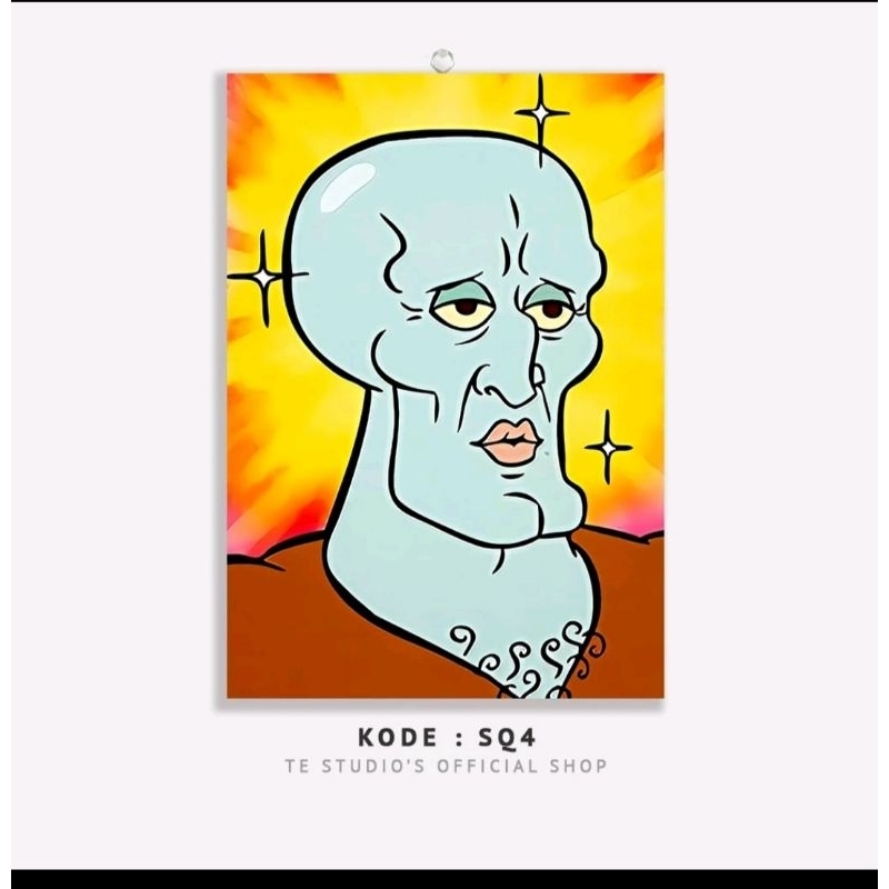 Poster Hiasan Dinding Lukisan ReproMahakarya Squidward Spongebob Wall Decor
