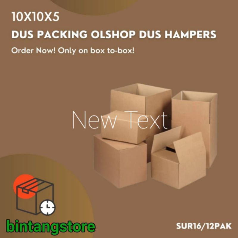 

SUR16/12PAK 10X10X5 dus packing olshoppp dus hampers on box to box