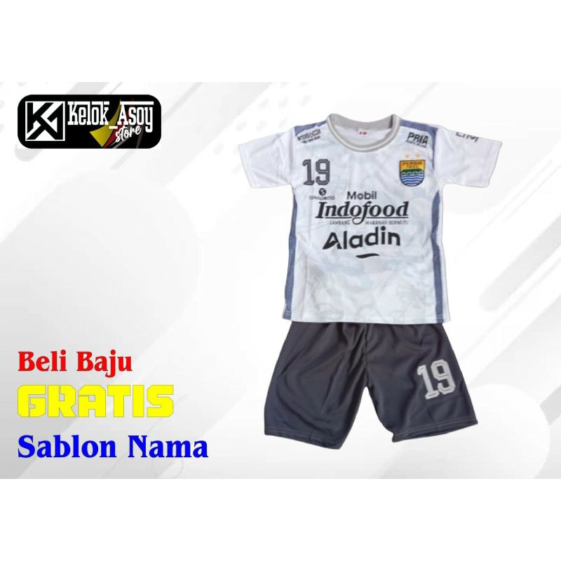 stelan baju bola anak. gratis sablon nama