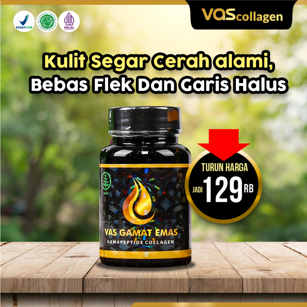 Vas Gamat Emas Collagen Pemutih Badan Ampuh Herbal Pencerah Pengencang Wajah ori bpom