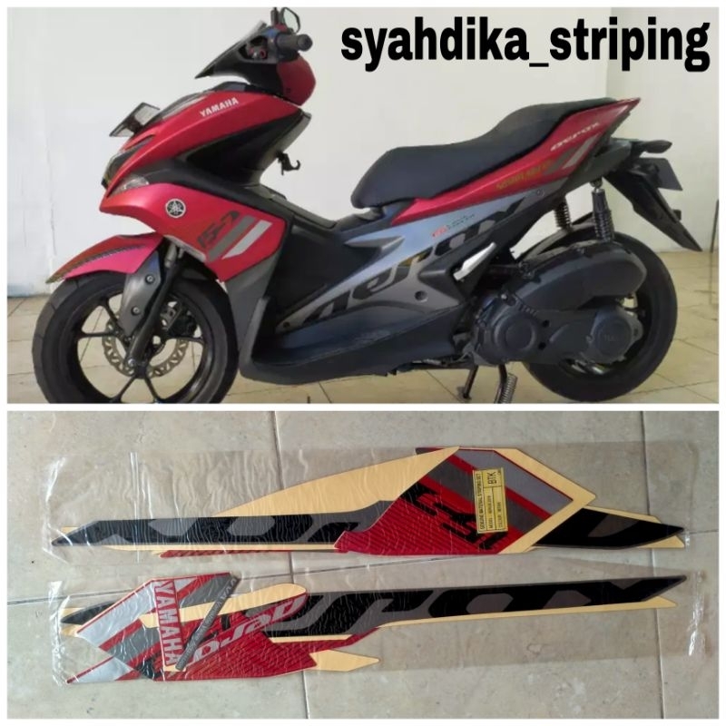 STIKER STRIPING LIS BODY YAMAHA AEROX 155 2018 MERAH