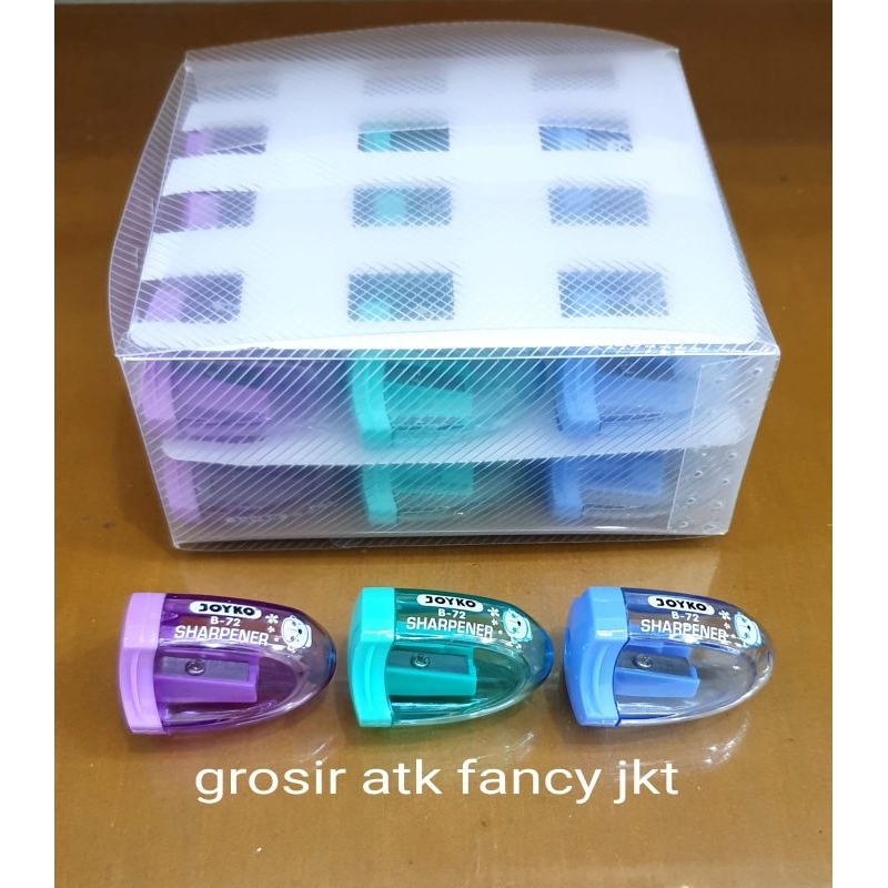 

( 24 buah ) B 72 Rautan Serutan Kerikan Sharpener Pensil Joyko B-72 warna B72