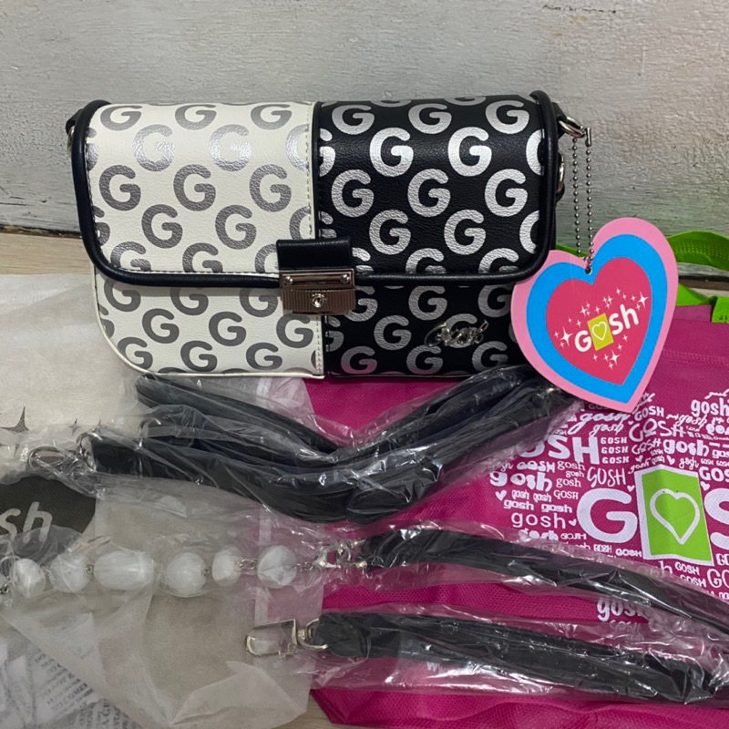 Gosh Lunaria 003 Shoulder Bag - ART 003 - Preloved Like New - Black White Hitam Putih Second