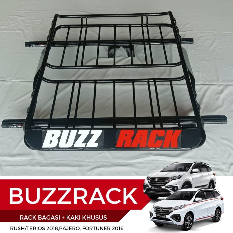 King's - Rack Bagasi Atas Mobil Buzzrack Besi Kaki Khusus Rush 2018/Fortuner 2016/Pajero 2016