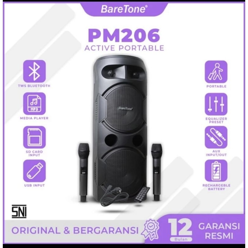 SPEAKER PORTABLE BARETONE PM206 PM 206 ORIGINAL