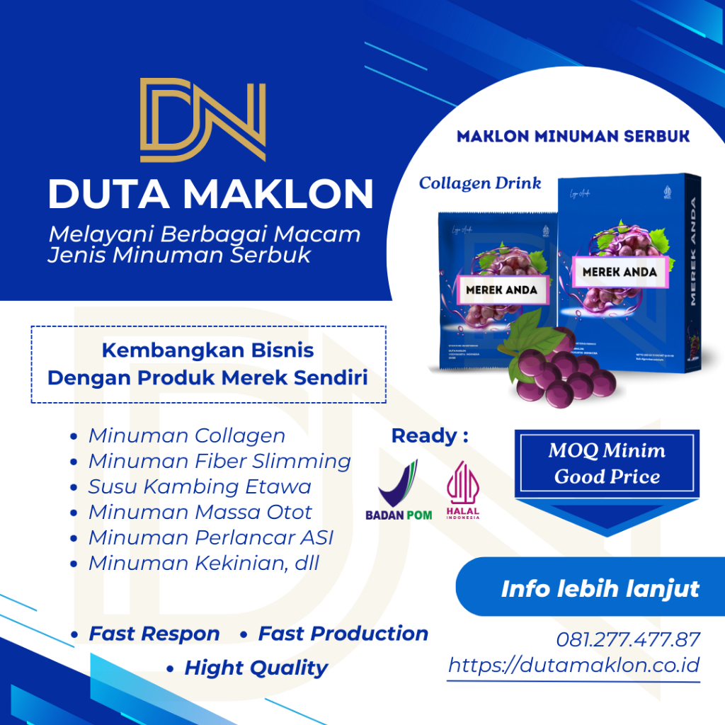 

Maklon Minuman Collagen Sachet 20 Gram Polos Non Kemasan