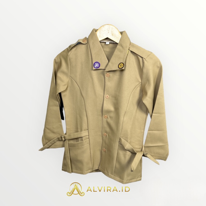 Baju Pramuka SMA SMK Seragam Pramuka Pembina Guru Gesper BAHAN RAPILO Baju Pramuka Jumbo