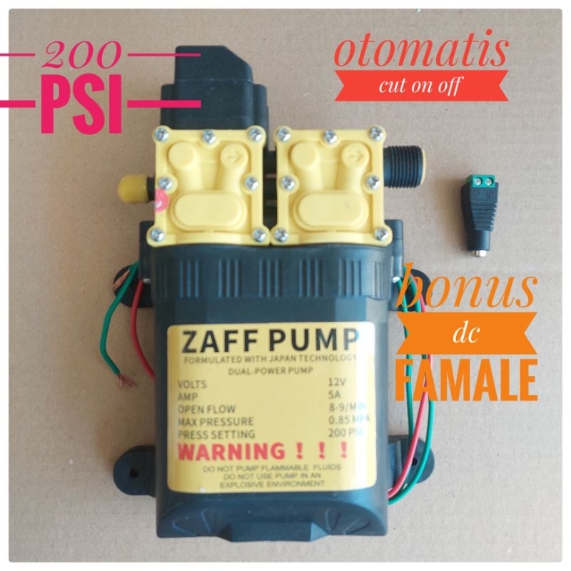 DINAMO POMPA DC 12 V DOUBLE PUMP ZAFF PUMP
