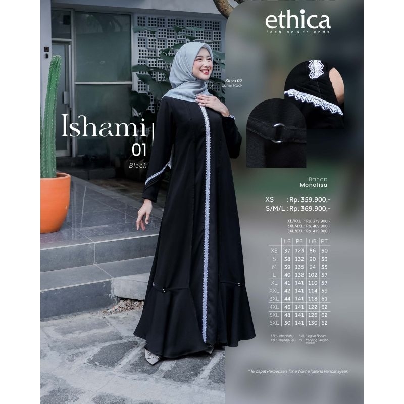 Gamis Bunda ETHICA ISHAMI 01 BLACK | COUPLE ISHAMI 01 BLACK